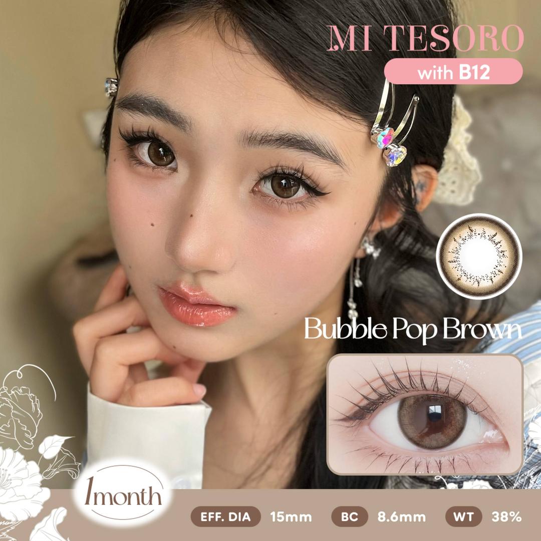 Bubble Pop Brown-Mi Tesoro Monthly Color Con 2pcs (Eff dia:14.5mm)