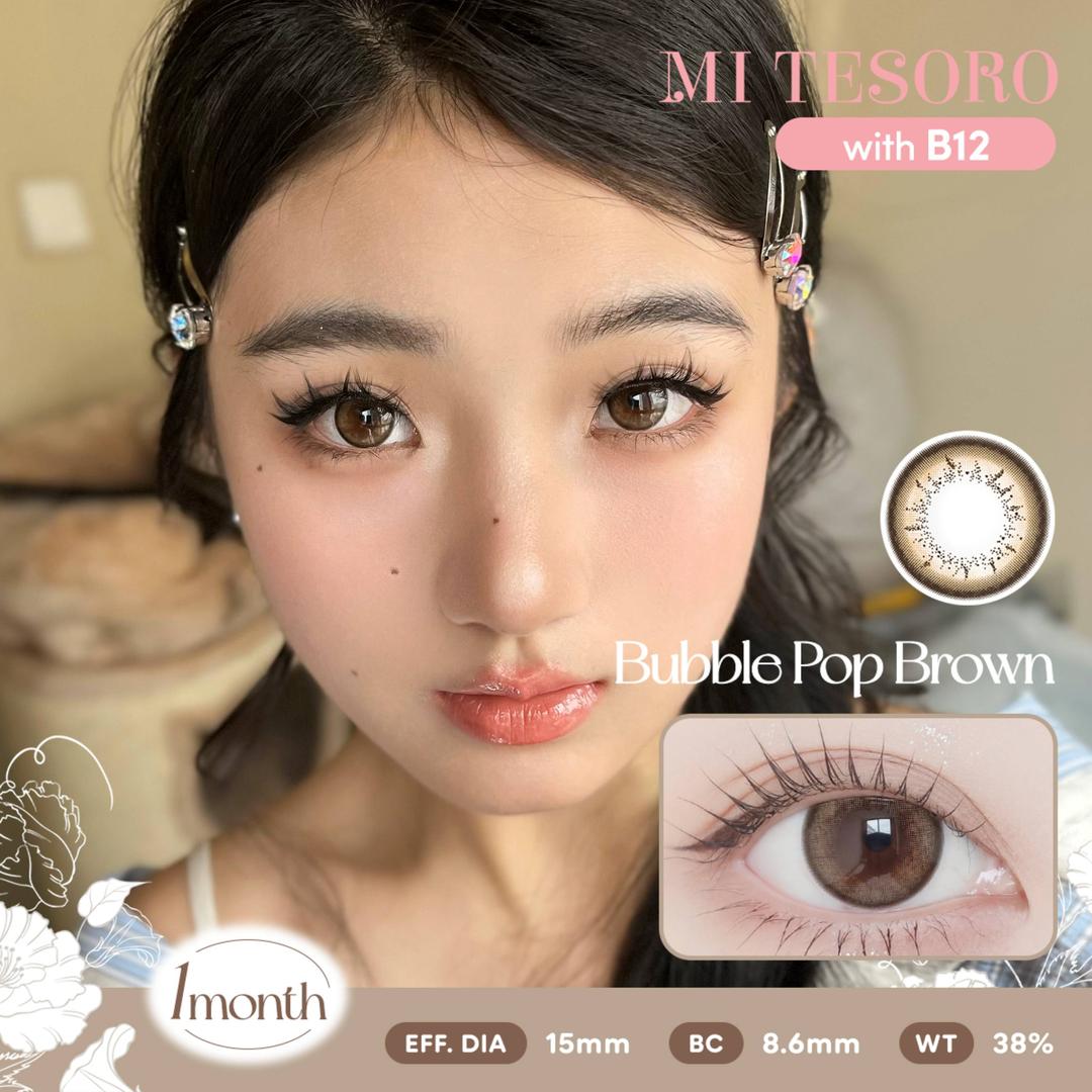 Bubble Pop Brown-Mi Tesoro Monthly Color Con 2pcs (Eff dia:14.5mm)