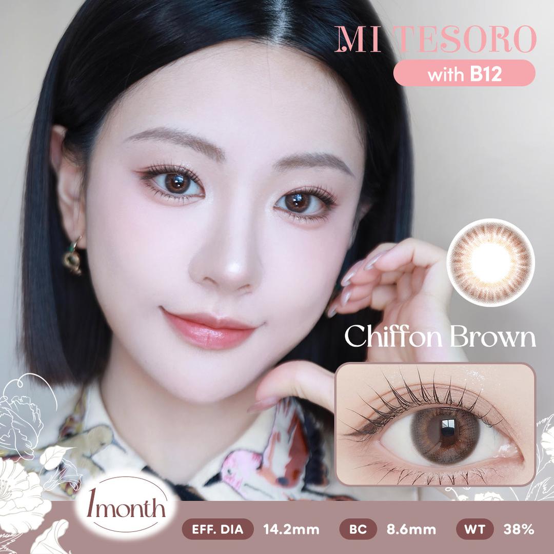 Chiffon Brown-Mi Tesoro Monthly Color Con 2pcs (Eff dia:14.2mm)