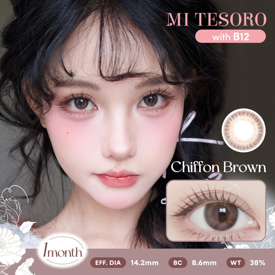 Chiffon Brown-Mi Tesoro Monthly Color Con 2pcs (Eff dia:14.2mm)