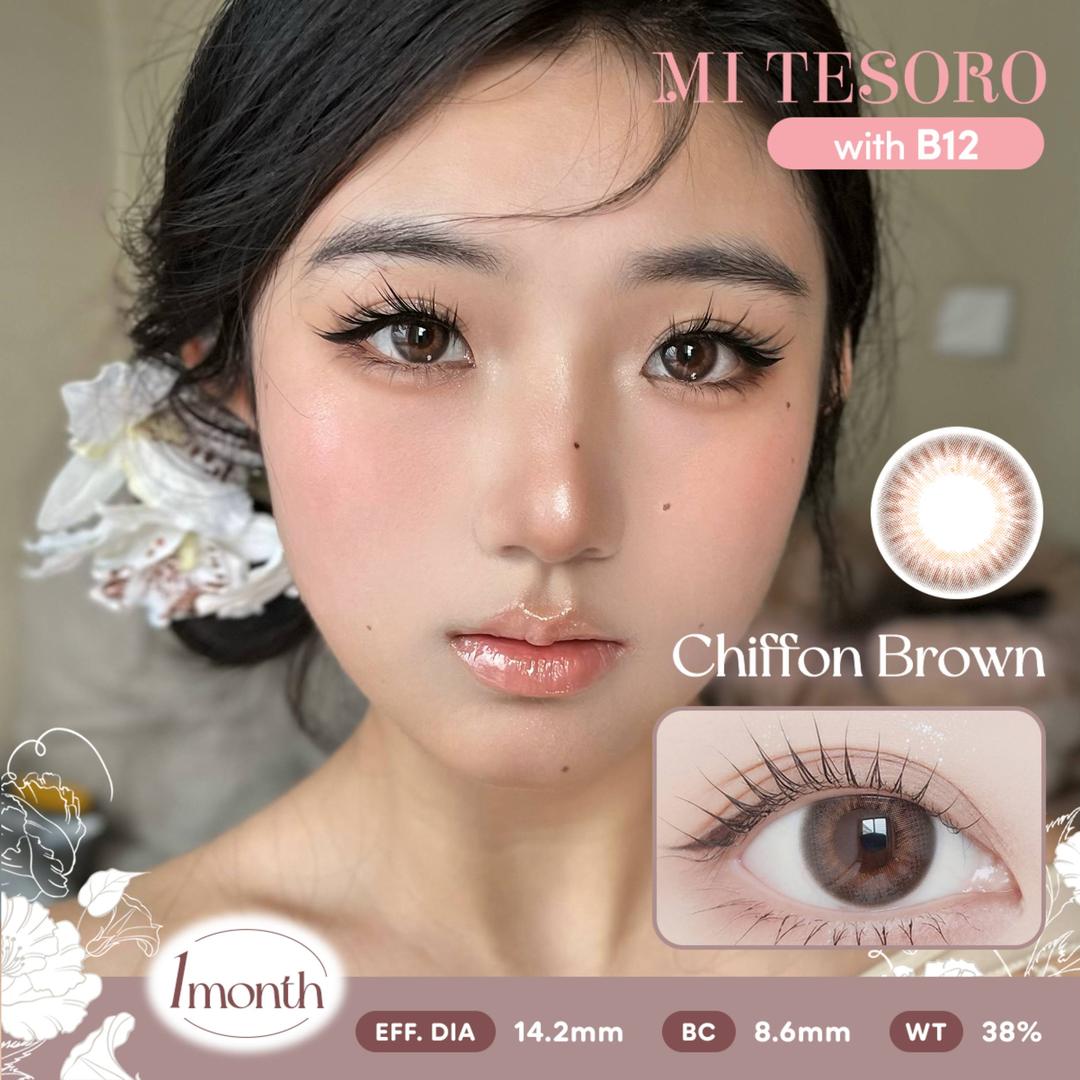 Chiffon Brown-Mi Tesoro Monthly Color Con 2pcs (Eff dia:14.2mm)