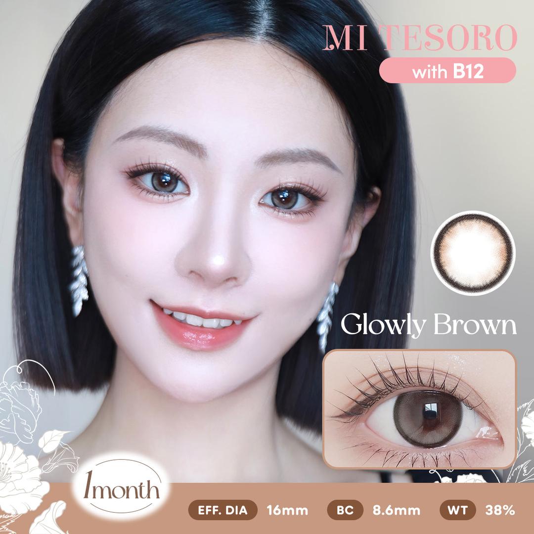 Glowly Brown-Mi Tesoro Monthly Color Con 2pcs (Eff dia:16mm)
