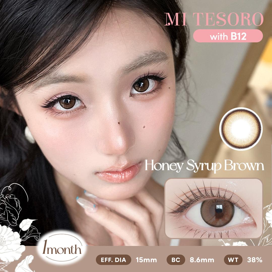 Honey Syrup Brown-Mi Tesoro Monthly Color Con 2pcs (Eff dia:15mm)