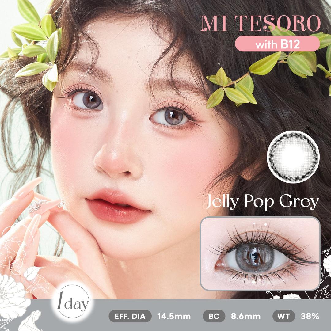Jelly Pop Grey-Mi Tesoro 1 Day Color Con 10pcs (Eff dia:14.5mm)