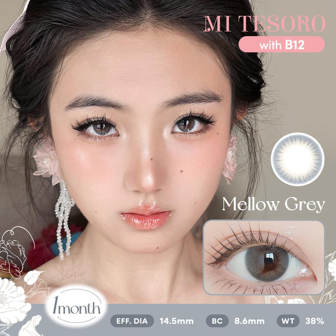 Mellow Grey-Mi Tesoro Monthly Color Con 2pcs (Eff dia:14.5mm)