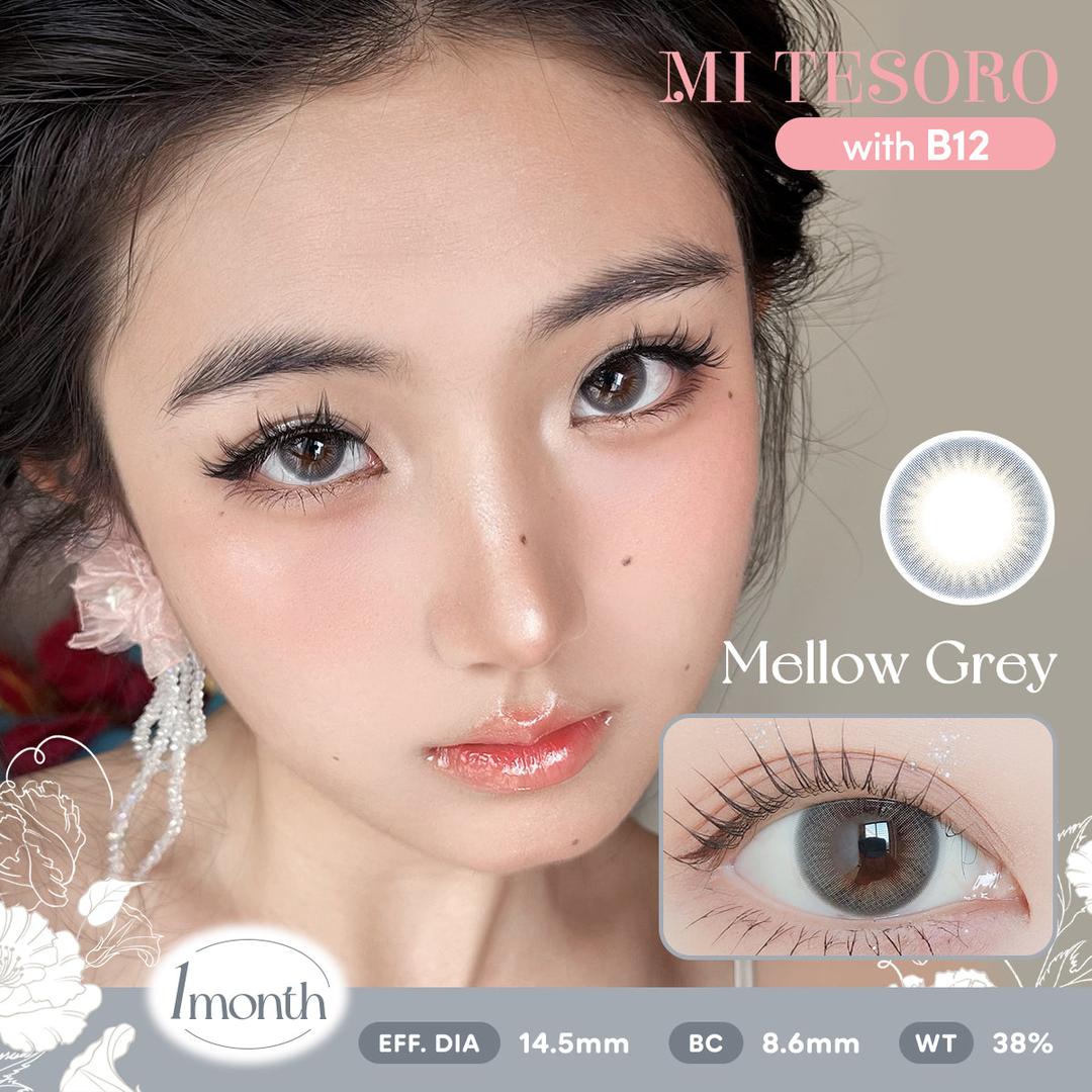 Mellow Grey-Mi Tesoro Monthly Color Con 2pcs (Eff dia:14.5mm)