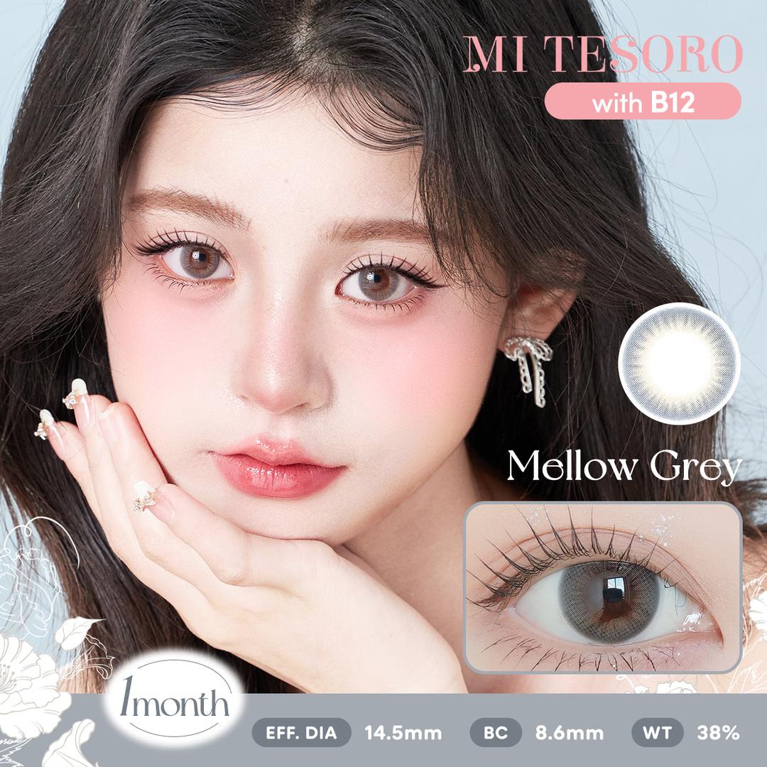 Mellow Grey-Mi Tesoro Monthly Color Con 2pcs (Eff dia:14.5mm)