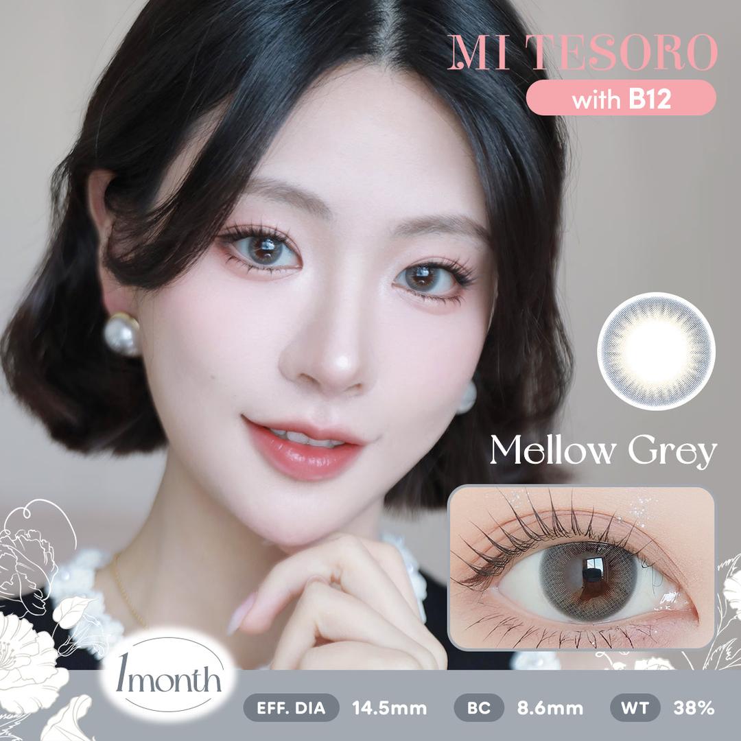 Mellow Grey-Mi Tesoro Monthly Color Con 2pcs (Eff dia:14.5mm)