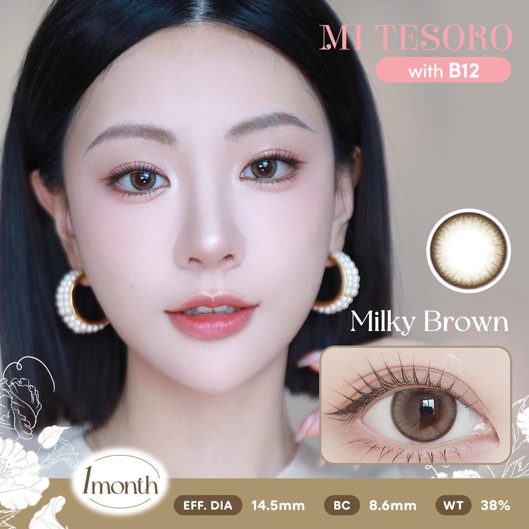 Milky Brown-Mi Tesoro Monthly Color Con 2pcs (Eff dia:14.5mm)