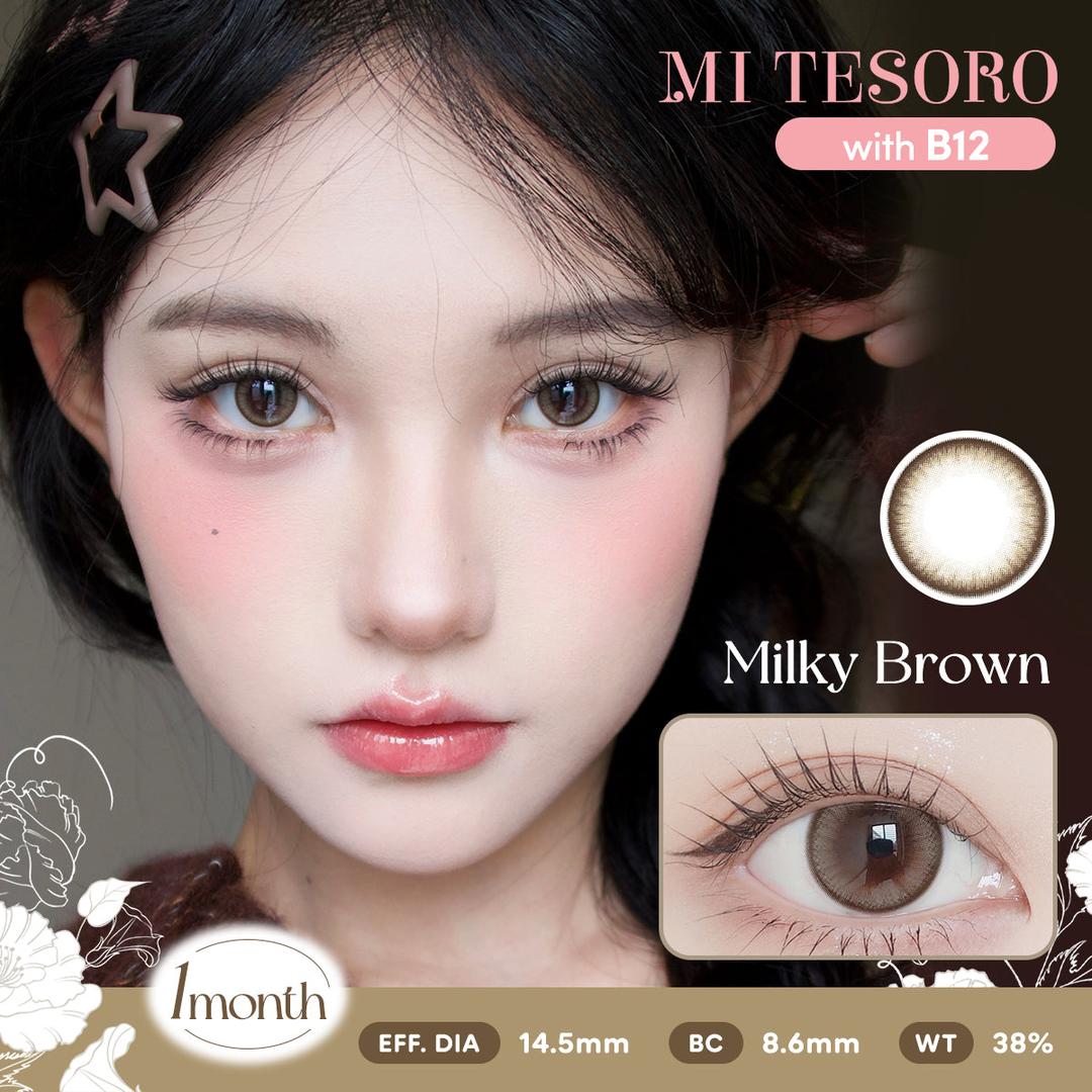 Milky Brown-Mi Tesoro Monthly Color Con 2pcs (Eff dia:14.5mm)