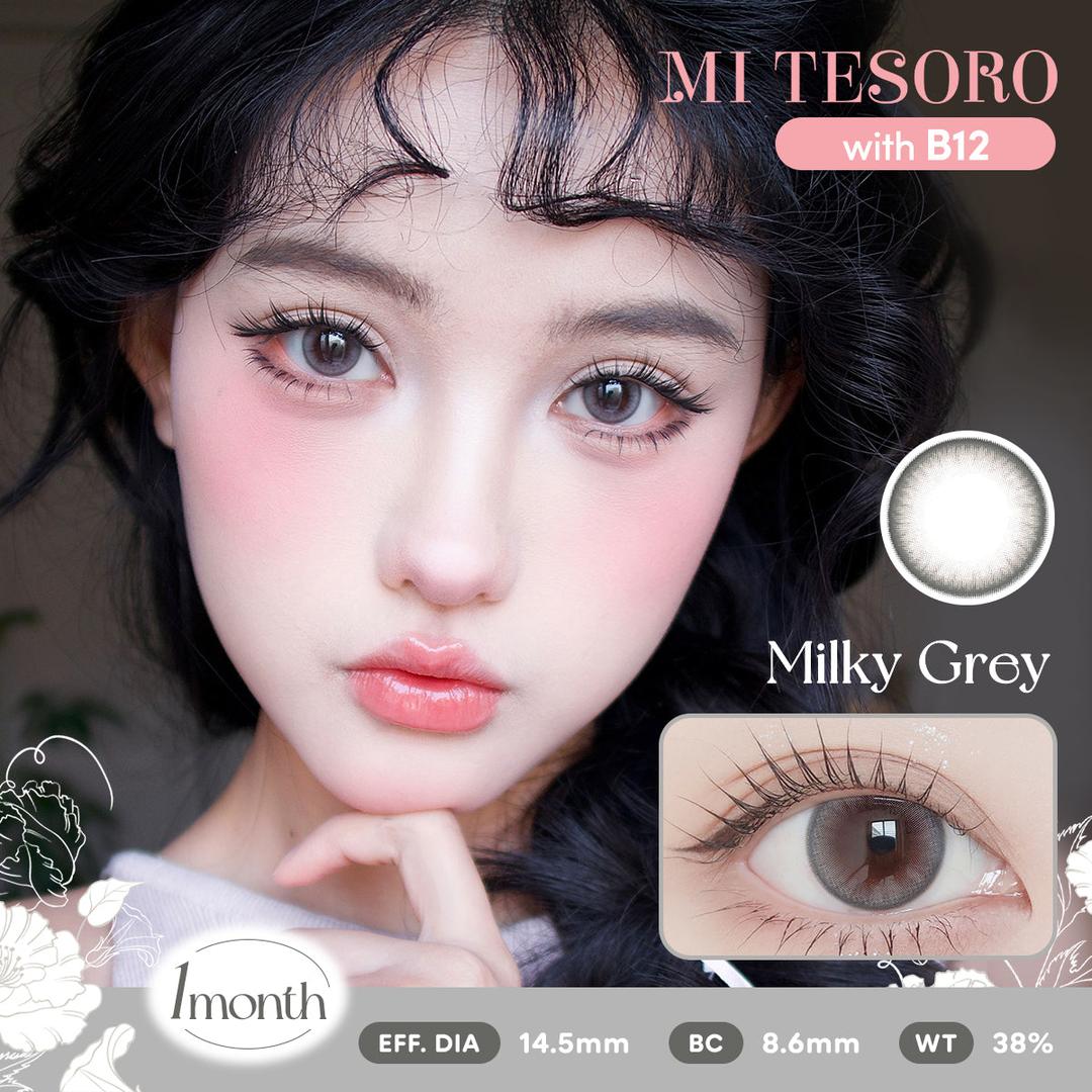 Milky Grey-Mi Tesoro Monthly Color Con 2pcs (Eff dia:14.5mm)