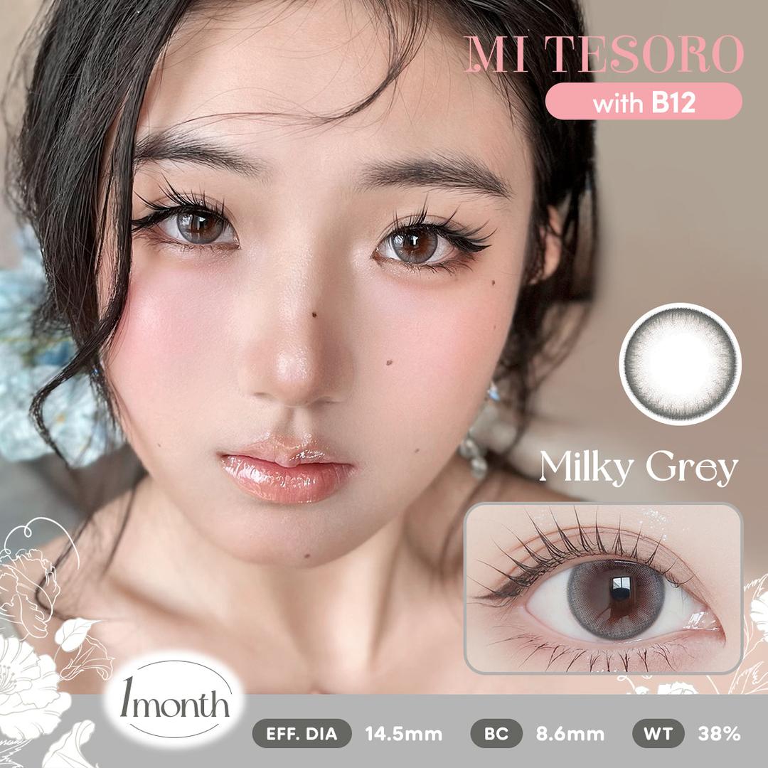 Milky Grey-Mi Tesoro Monthly Color Con 2pcs (Eff dia:14.5mm)