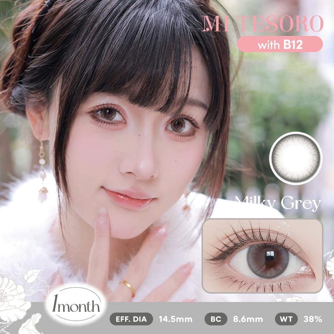 Milky Grey-Mi Tesoro Monthly Color Con 2pcs (Eff dia:14.5mm)