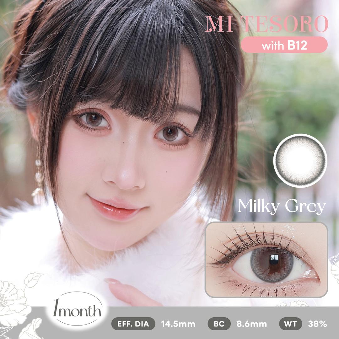 Milky Grey-Mi Tesoro Monthly Color Con 2pcs (Eff dia:14.5mm)