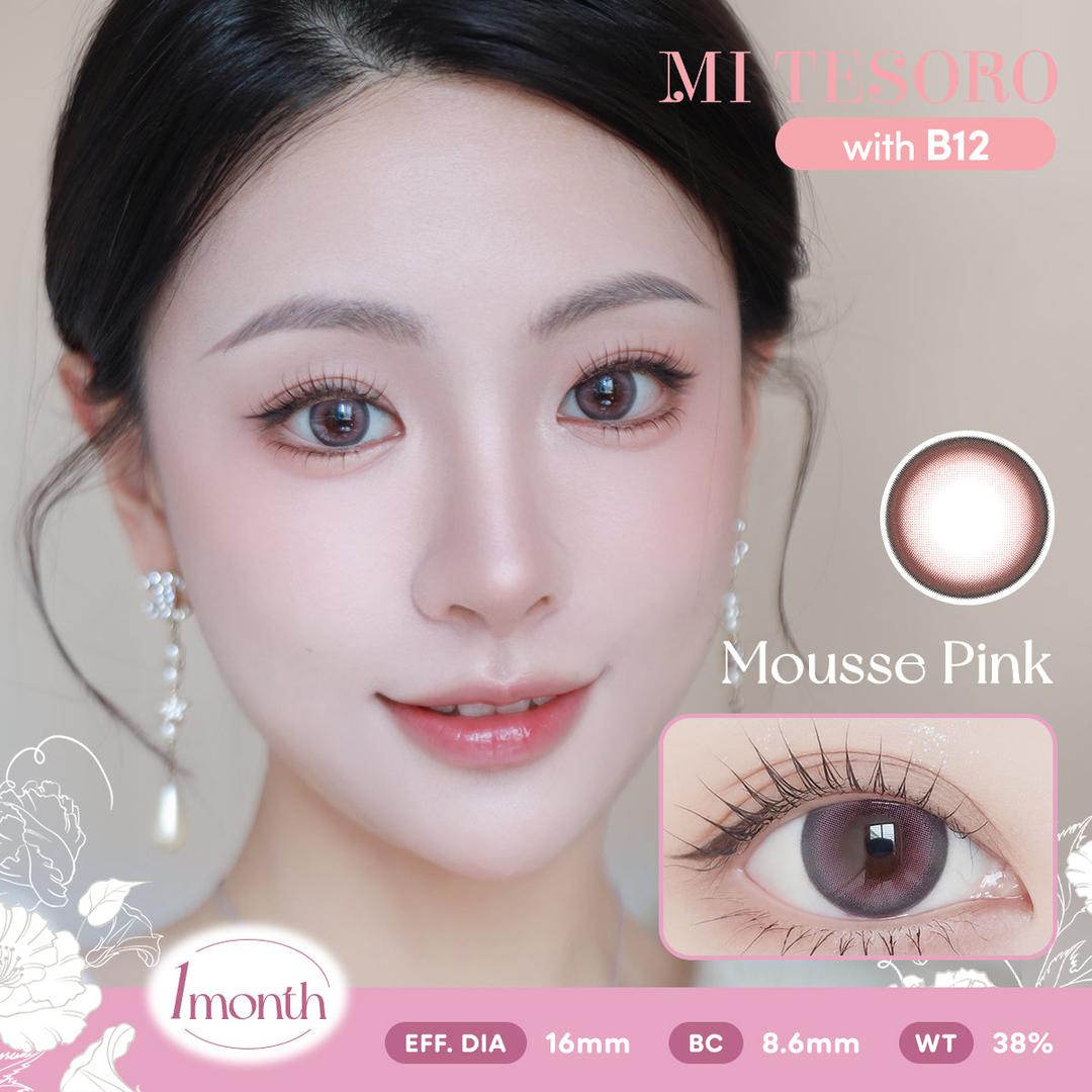 Mousse Pink-Mi Tesoro Monthly Color Con 2pcs (Eff dia:16mm)