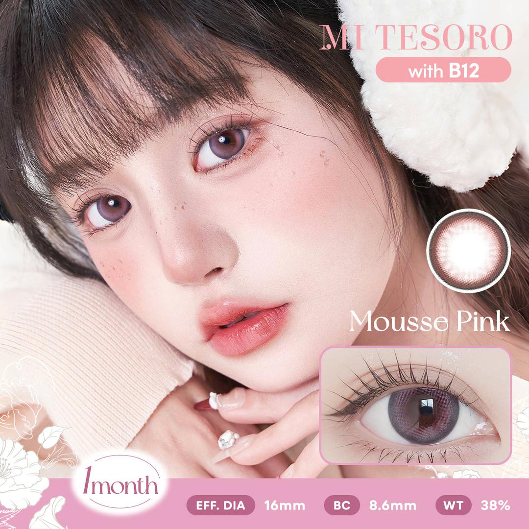 Mousse Pink-Mi Tesoro Monthly Color Con 2pcs (Eff dia:16mm)