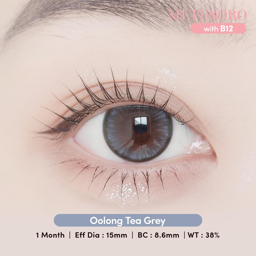Oolong Tea Grey-Mi Tesoro Monthly Color Con 2pcs (Eff dia:15mm)