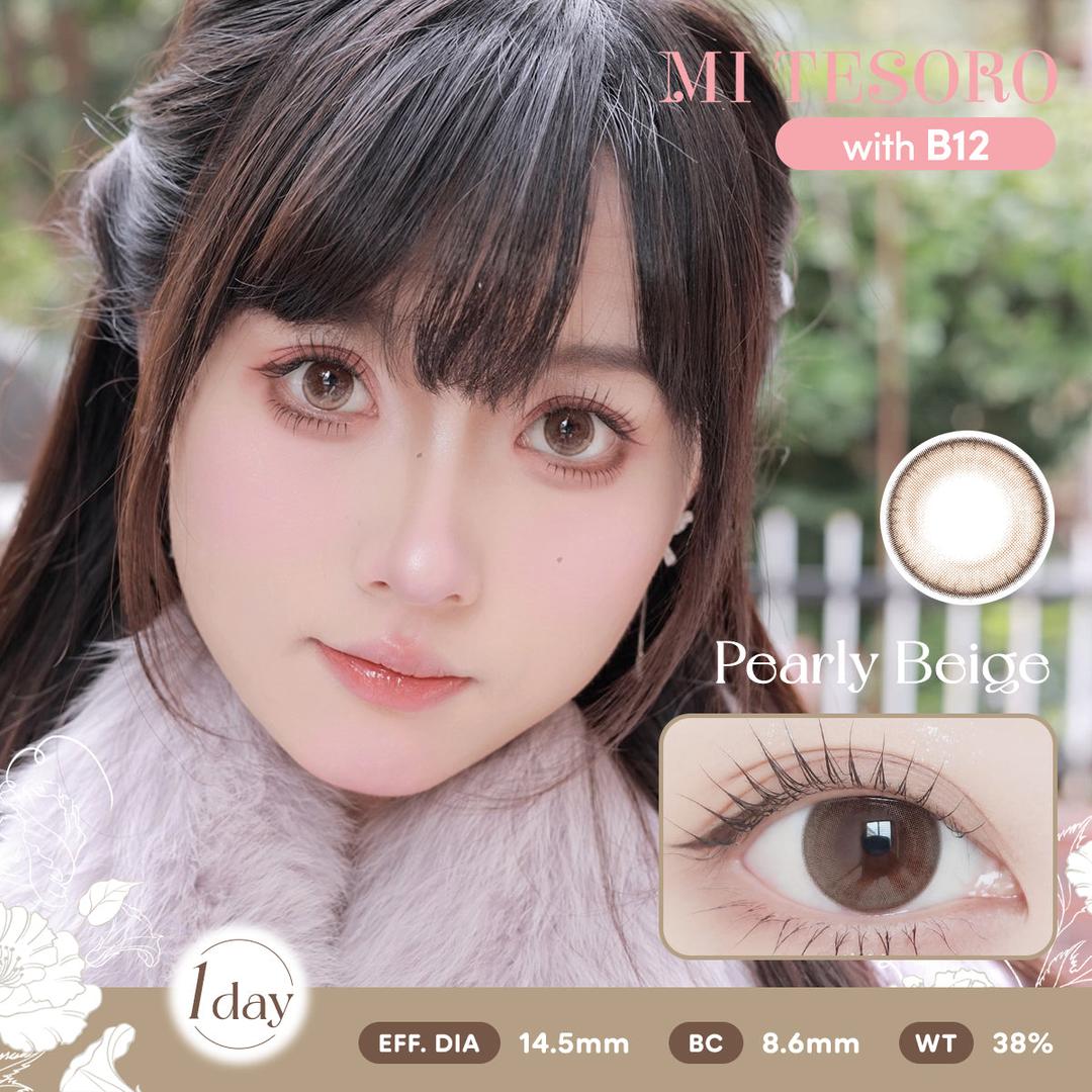 Pearly Beige-Mi Tesoro 1 Day Color Con 10pcs (Eff dia:14.5mm)