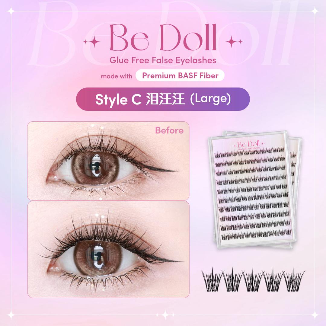 【Premium BASF】Be Doll Glue free False Eyelashes - Style C 泪汪汪