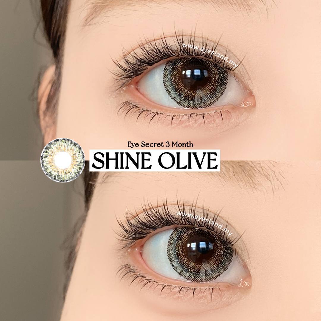 Shine Olive-Eye Secret 38% 3 Month Color Lens 2pcs (Eff dia:15mm)