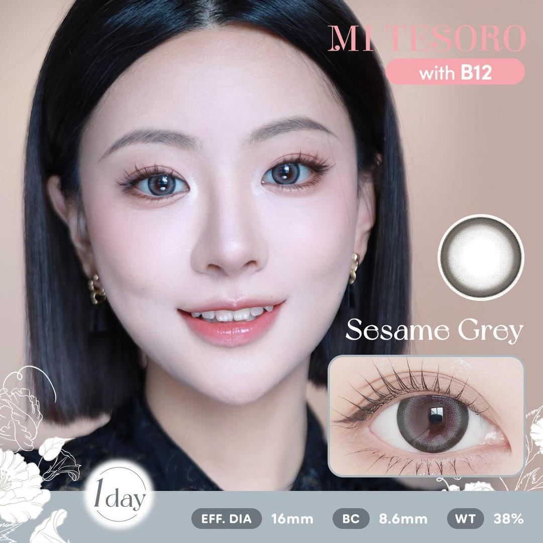 Sesame Grey-Mi Tesoro 1 Day Color Con 10pcs (Eff dia:16mm)