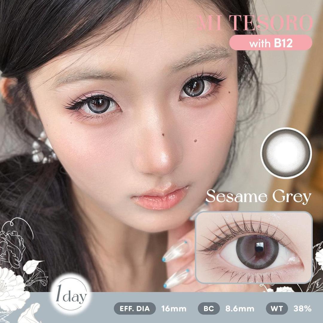 Sesame Grey-Mi Tesoro 1 Day Color Con 10pcs (Eff dia:16mm)
