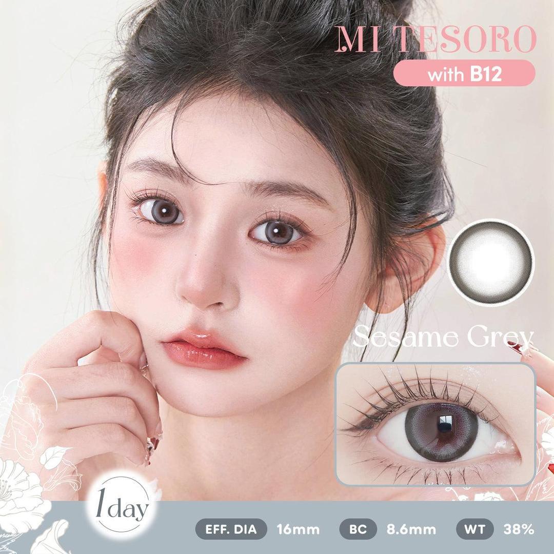 Sesame Grey-Mi Tesoro 1 Day Color Con 10pcs (Eff dia:16mm)
