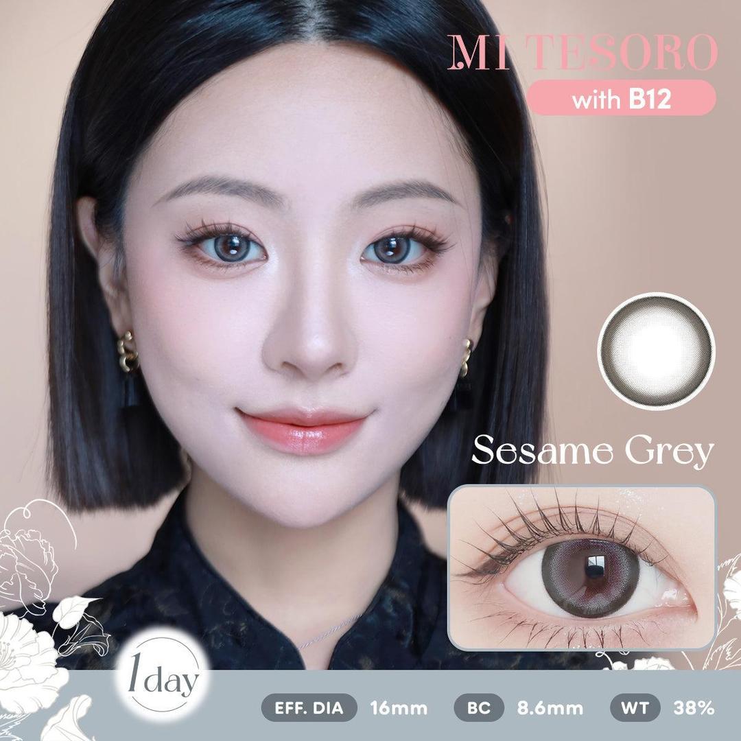 Sesame Grey-Mi Tesoro 1 Day Color Con 10pcs (Eff dia:16mm)