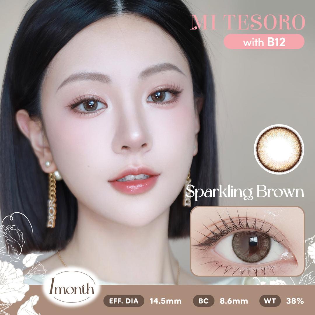 Sparkling Brown-Mi Tesoro Monthly Color Con 2pcs (Eff dia:14.5mm)