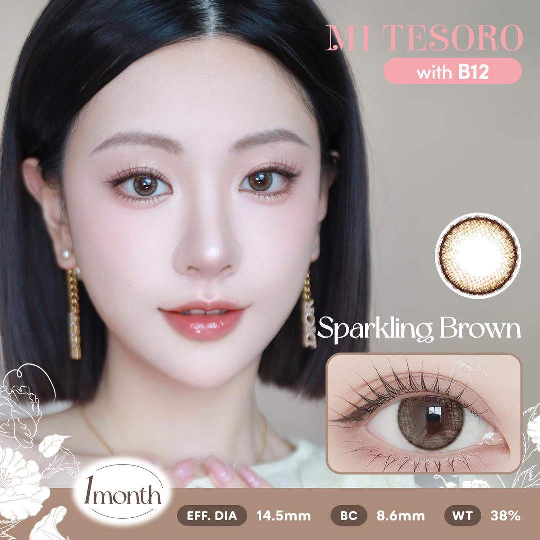 Sparkling Brown-Mi Tesoro Monthly Color Con 2pcs (Eff dia:14.5mm)