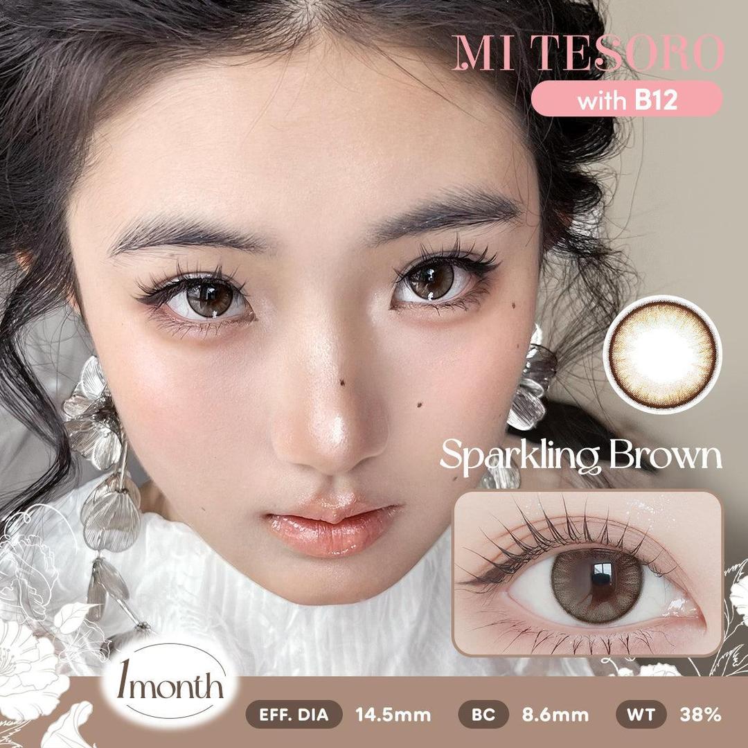Sparkling Brown-Mi Tesoro Monthly Color Con 2pcs (Eff dia:14.5mm)
