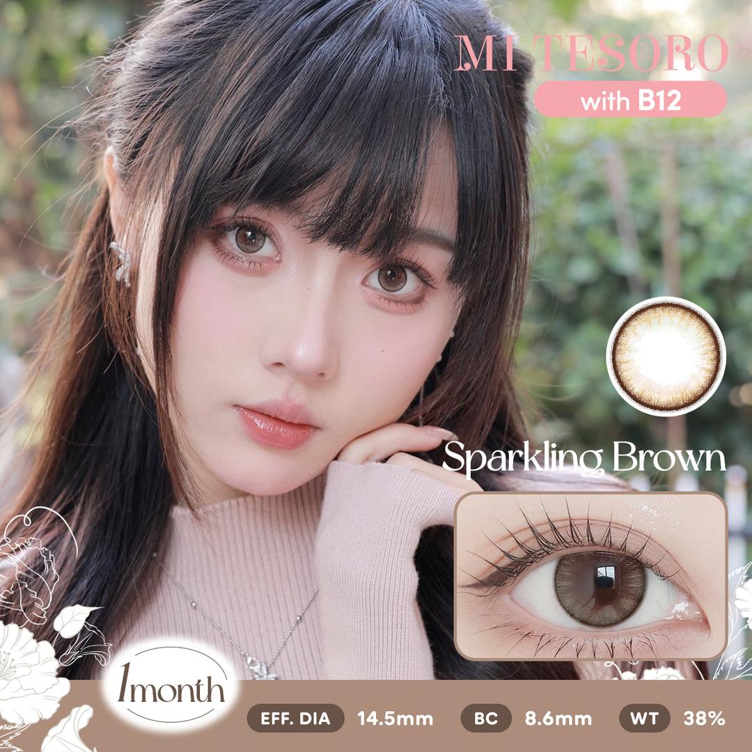Sparkling Brown-Mi Tesoro Monthly Color Con 2pcs (Eff dia:14.5mm)