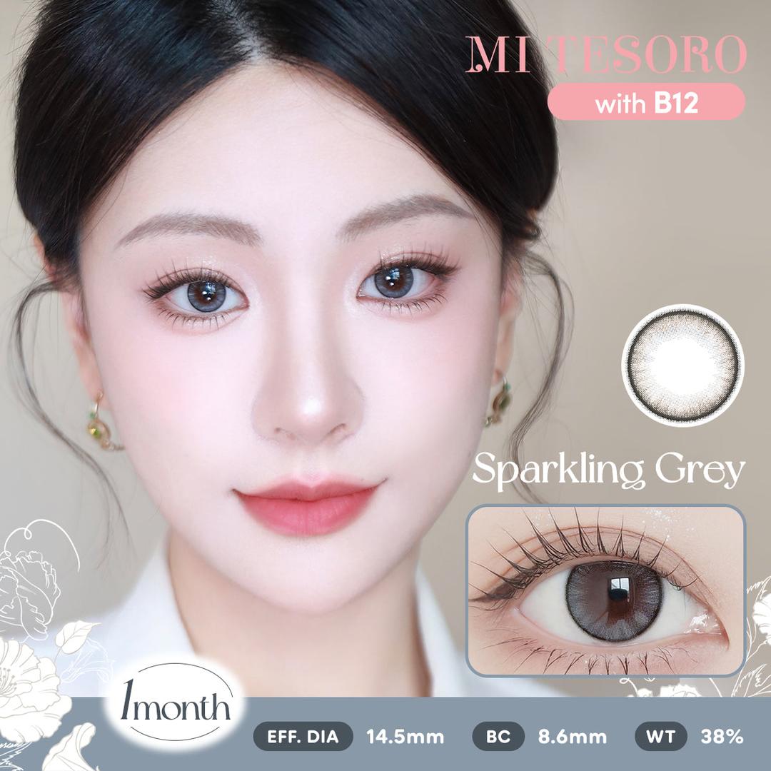 Sparkling Grey-Mi Tesoro Monthly Color Con 2pcs (Eff dia:14.5mm)