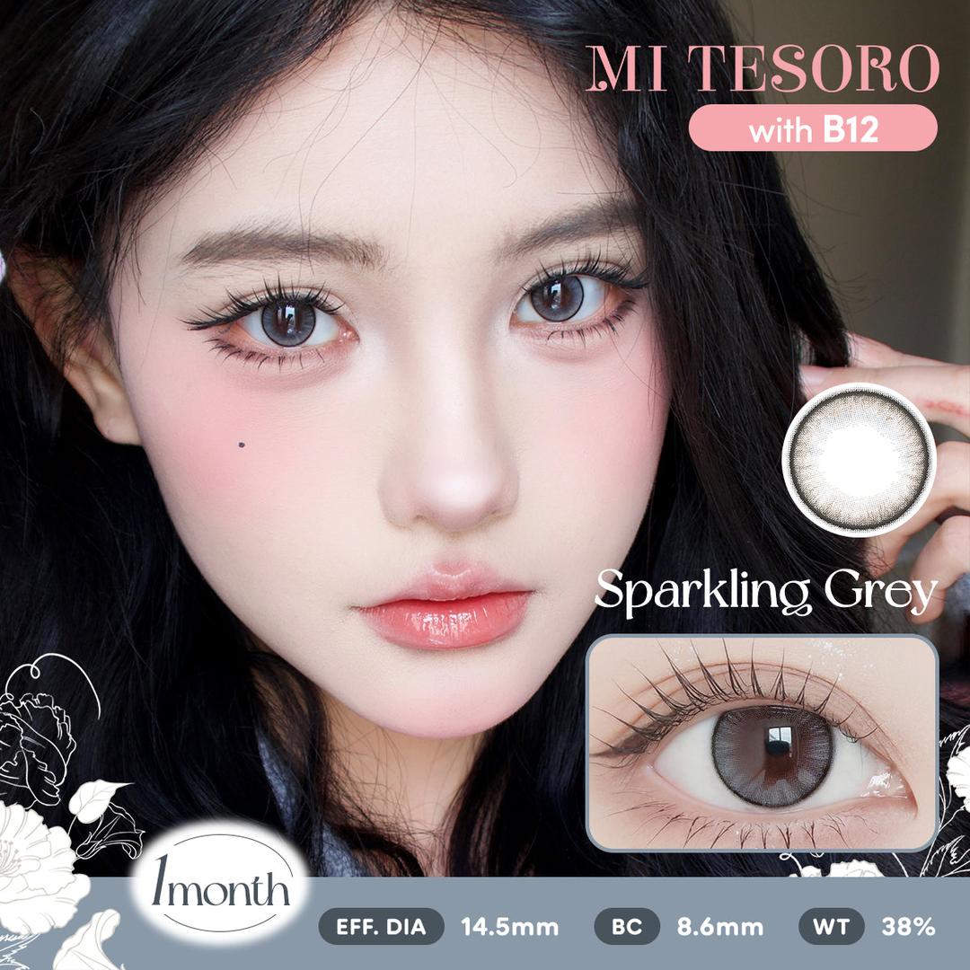 Sparkling Grey-Mi Tesoro Monthly Color Con 2pcs (Eff dia:14.5mm)