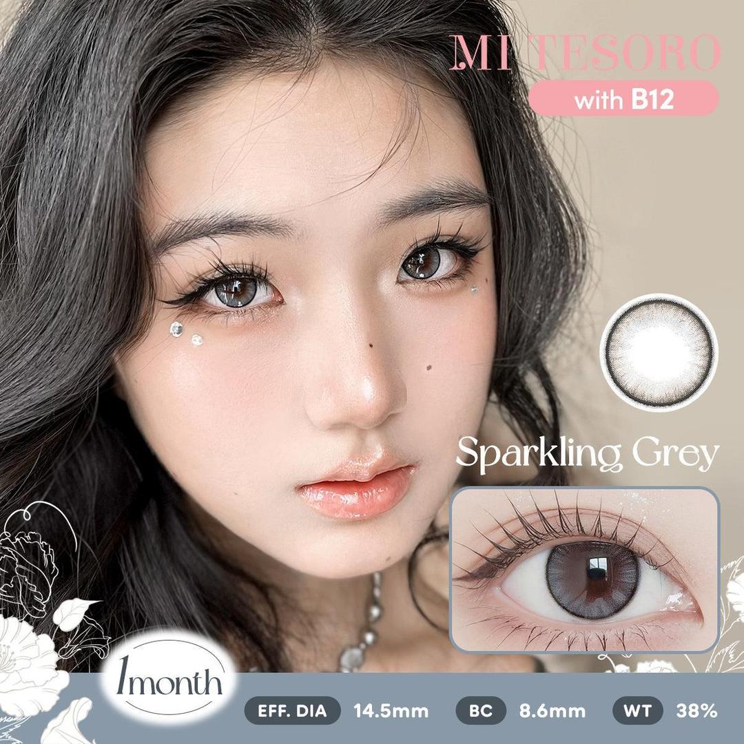 Sparkling Grey-Mi Tesoro Monthly Color Con 2pcs (Eff dia:14.5mm)