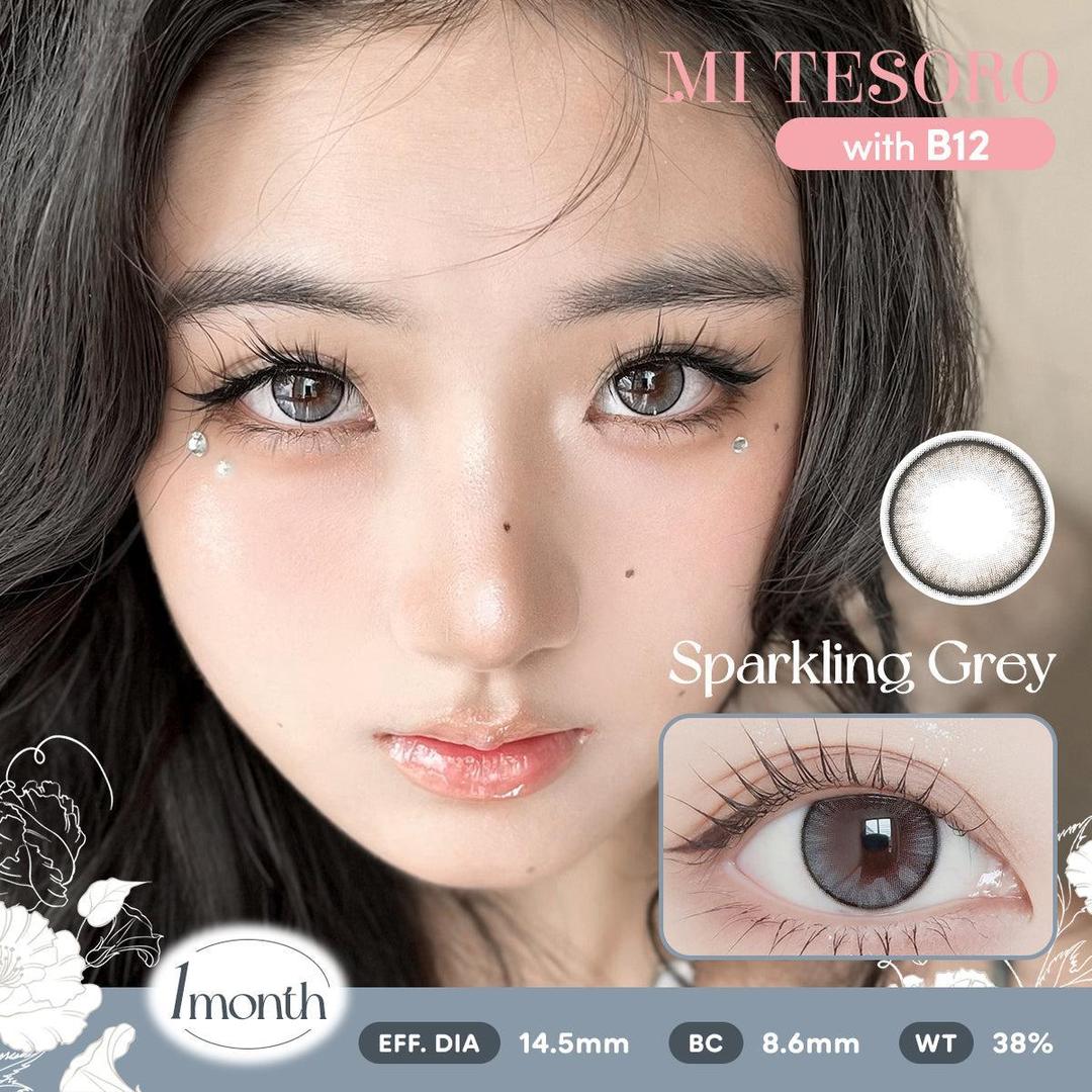 Sparkling Grey-Mi Tesoro Monthly Color Con 2pcs (Eff dia:14.5mm)