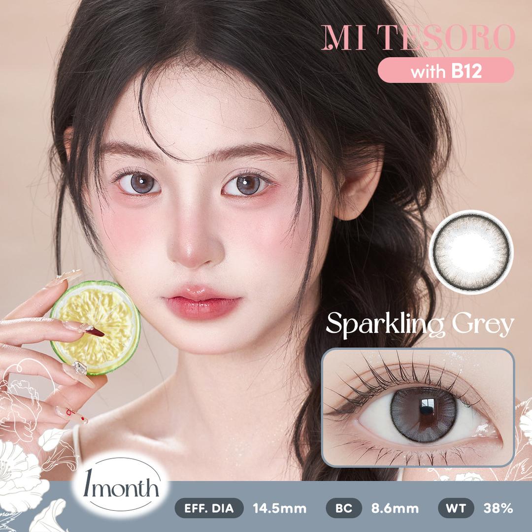 Sparkling Grey-Mi Tesoro Monthly Color Con 2pcs (Eff dia:14.5mm)