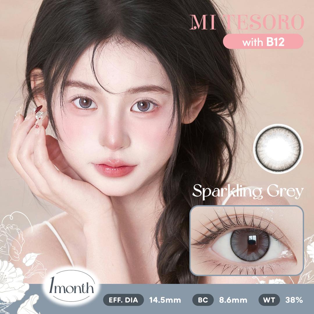 Sparkling Grey-Mi Tesoro Monthly Color Con 2pcs (Eff dia:14.5mm)