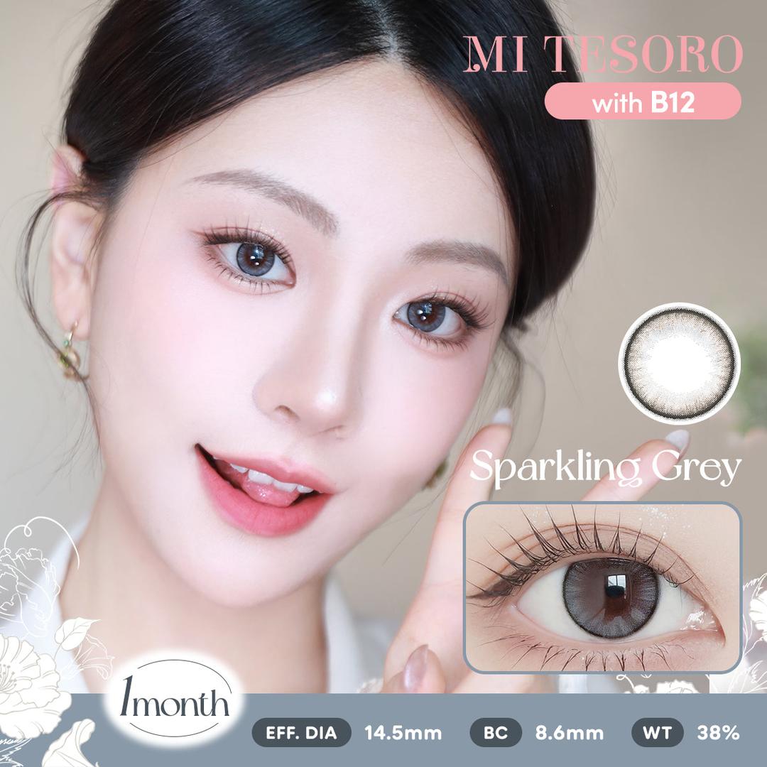 Sparkling Grey-Mi Tesoro Monthly Color Con 2pcs (Eff dia:14.5mm)