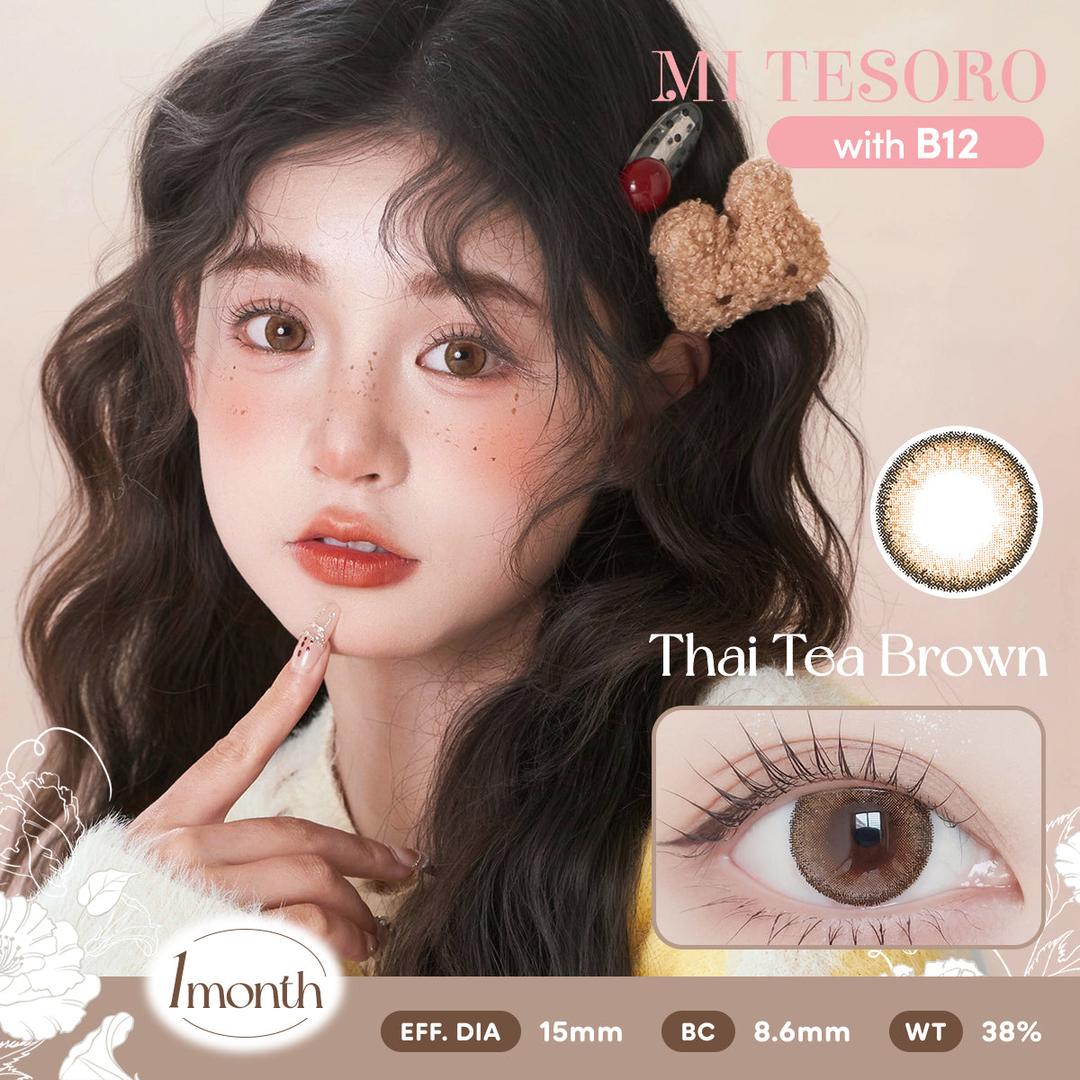 Thai Tea Brown-Mi Tesoro Monthly Color Con 2pcs (Eff dia:15mm)
