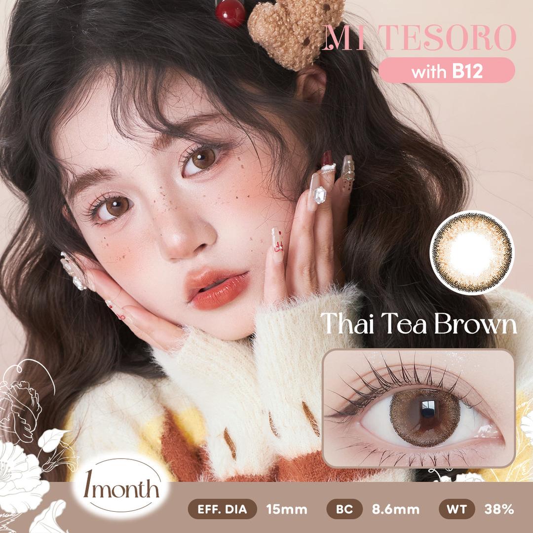 Thai Tea Brown-Mi Tesoro Monthly Color Con 2pcs (Eff dia:15mm)
