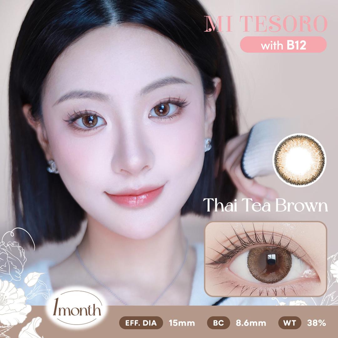 Thai Tea Brown-Mi Tesoro Monthly Color Con 2pcs (Eff dia:15mm)