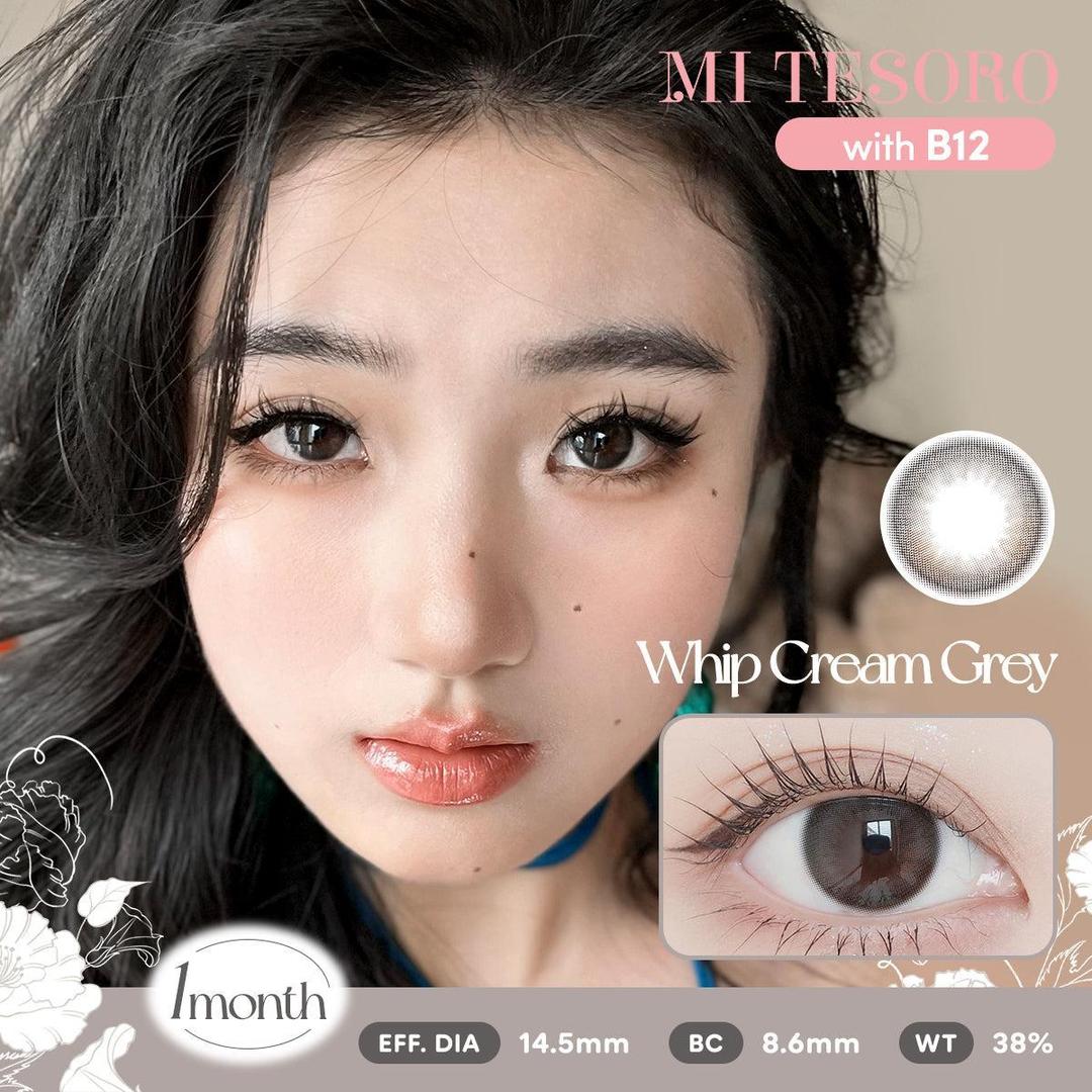 Whip Cream Grey-Mi Tesoro Monthly Color Con 2pcs(Eff dia:14.5mm)