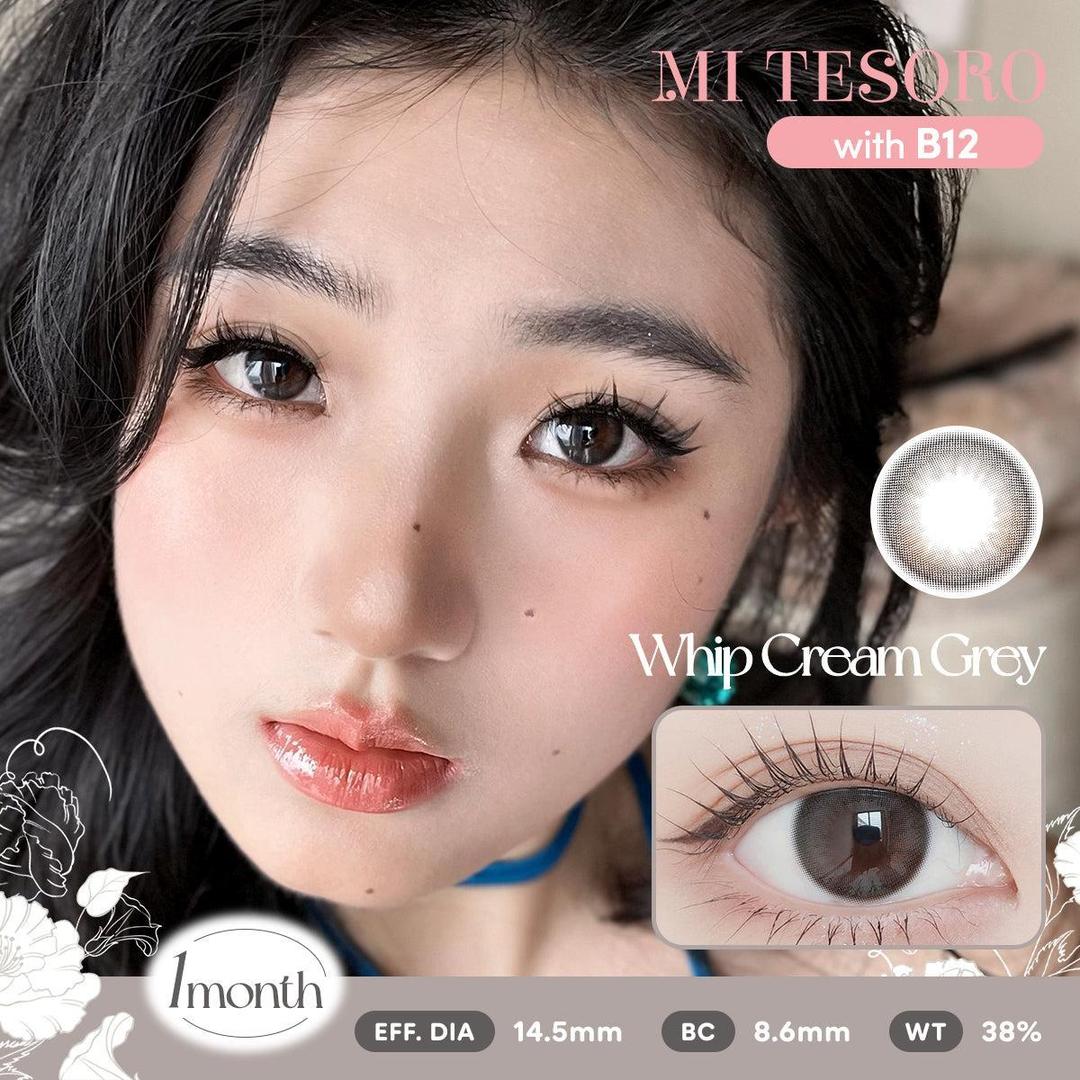 Whip Cream Grey-Mi Tesoro Monthly Color Con 2pcs(Eff dia:14.5mm)
