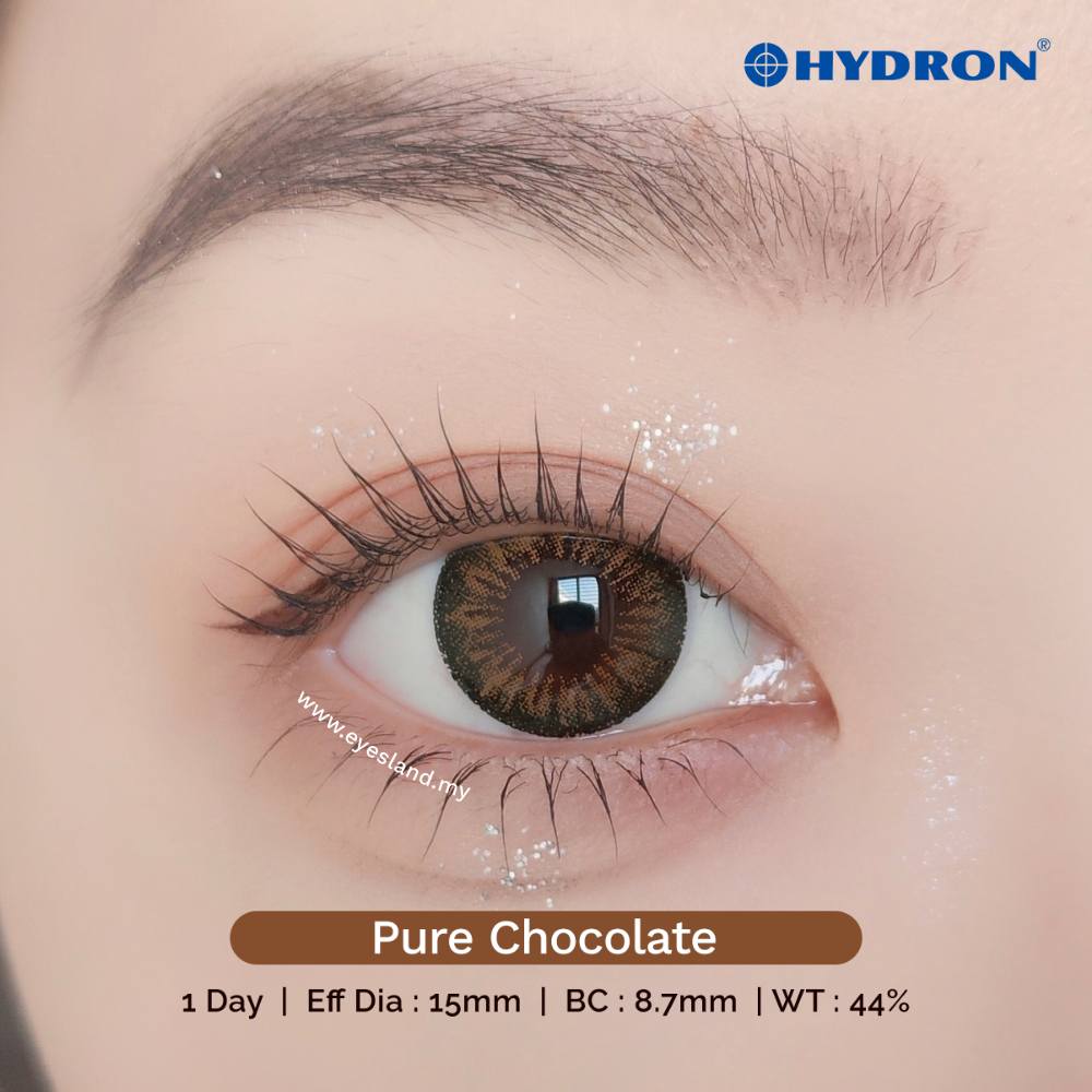Pure Chocolate-Pure Plus Silicone Hydrogel 1 Day Color Contact Lens 10pcs (Eff dia:15mm)