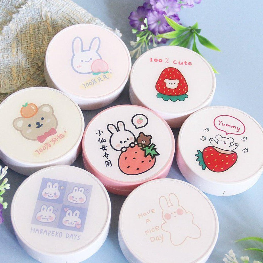 Rabbit Bear Design Round Lens Case Set *Random Design