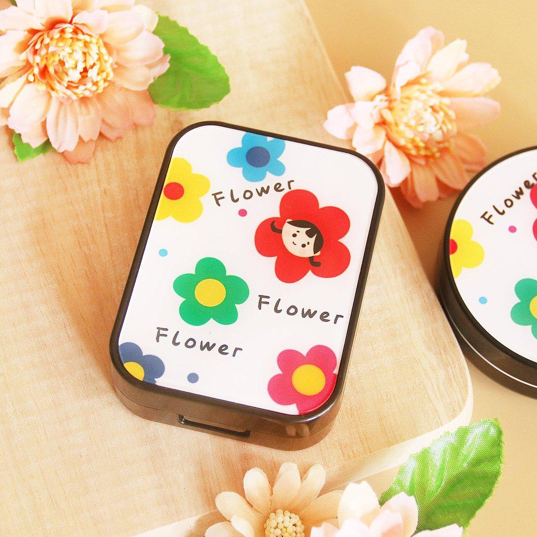 Flower Design Round / Rectangle Lens Case Set *Random Design