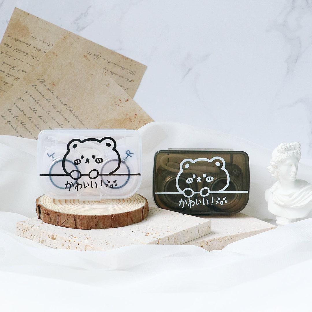 Cute Bear Transparent Lens Case Set *Random design