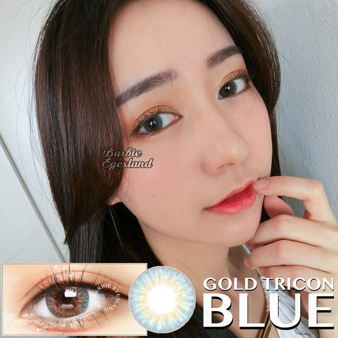 Gold Tricon Blue 14mm (14.2mm)-Contact Lenses-B. Eyesland Contact lens