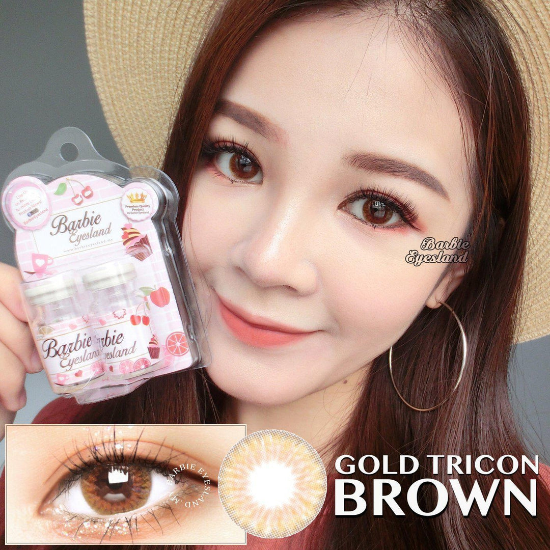 Gold Tricon Brown 14mm (14.2mm)-Contact Lenses-B. Eyesland Contact lens